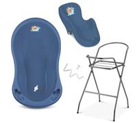 Juego de bañera para bebé con soporte - ¡Certificado por TÜV Rheinland! Bañeras para bebés + Asiento de baño para bebés + Desagüe + Soporte - ¡Bañera para bebés con soporte!