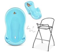 Juego de bañera para bebé con soporte - ¡Certificado por TÜV Rheinland! Bañeras para bebés + Asiento de baño para bebés + Desagüe + Soporte - ¡Bañera para bebés con soporte!