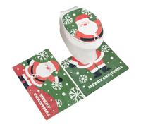 Juego de baño de vacaciones - Fundas de tapa de inodoro de Navidad con alfombras a juego, almohadillas antideslizantes absorbentes de agua para decoración de baño | Dormitorio, albergue, residencia