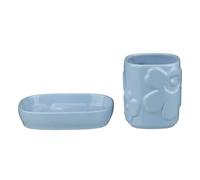 Juego de baño Marimekko jabonera recipiente azul