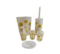 Juego de baño Smile Papelera escobillero dosificador jabonera Vaso Vaso cepillos de PVC