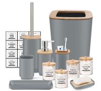 Juego de bao gris imvo 11 PCS Bandeja de regalo de plstico 4 dispensador de cepillo de dientes cutre de dientes dispensador de jabn de jabn