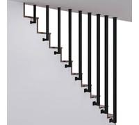 Juego de barandillas ajustables en forma de L, completo para interiores y exteriores, de suelo a techo con mango de seguridad (145 cm), seguro, elegante y versátil