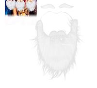 Juego de barba falsa con bigote ajustable, cuerda elástica de Papá Noel, para fiesta de disfraces, Halloween, cumpleaños, escuela, juegos, reunión familiar, reunión de amigos