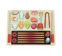 Juego de barbacoa de madera, juguete de simulación, a partir de 3 años, 22,5 x 29,5 x 11,6 cm