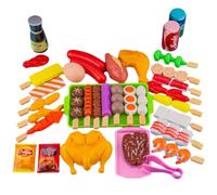 Juego de barbacoa - Juego de mesa - Comer un juguete para parrilla | Kit de juego de papel de cocina interactivo para, conjunto de estación de plástico ABS, juguete de Dôe Simulatio