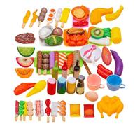 Juego de barbacoa para niños | Interactive Realistic Colorful Complete | 13,4 x 10,8 x 2 pulgadas Kids Food Toy Grill Playset - para Prechoolers Kindergarten Students Girls Daughter Hijo