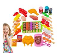 Juego de barbacoa para niños - para alimentos falsos de parrilla | Juego de rol interactivo en la cocina | educativo Regalo para interiores y exteriores para niños