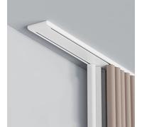 Juego de barra de cortina de techo de doble riel con rodillos silenciosos, divisor de habitación resistente para sala de estar, dormitorio, armario y puertas correderas, color gris, 3 m