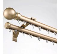 Juego de barra de cortina doble, color gris/blanco/negro, sistema de riel de aluminio de 2 capas para cortinas correderas y cortinas transparentes completo con accesorios, 1 m