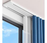 Juego de barra de cortina doble resistente de 2 capas para montaje en techo, para sala de estar, dormitorio, ducha, divisor ajustable de 3,5 m