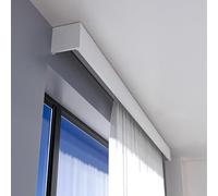 Juego de barra de cortina opaca 3 en 1, barra decorativa de una sola vía para dormitorio y sala de estar, incluye cenefa, elegante y funcional, fácil instalación, color: techo