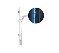 Juego de barra de ducha con alcachofa - Barra para ducha con luces LED, ABS y acero inoxidable, 74 cm, plateado