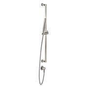 Juego de barra de ducha Gessi Inciso 800 mm, con codo de conexión a la pared 1/2, ducha anticalcárea y manguera 1500 mm El soporte de la ducha no se puede girar lateralmente, 58142149, Color: Óptica F