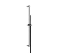 Juego de barra de ducha Gessi316 de 800 mm, con cabezal de ducha anticalcáreo, 727, 54044707, Color: Metal negro cepillado PVD