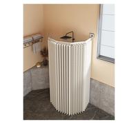 Juego de barra de ducha retráctil ajustable sin taladro, resistente al agua, ahorro de espacio, diseño plegable para baño, caravana, hotel, blanco, 3 pliegues