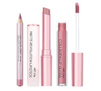 Juego De Barra De Labios Y Delineador De Labios 3 Piezas Mate Nude De