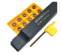 Juego de barra de mandrinado for herramientas de torneado, 1 soporte for herramientas de torneado SRDPN2525M10 con 10 insertos de carburo RPMT10T3MOE VP15TF y llave