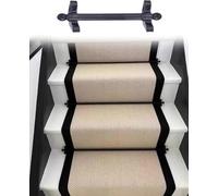 Juego de barras de alfombra negras para pasillo y cine, barras de escalera huecas duraderas de 80 cm, postes antideslizantes para uso residencial