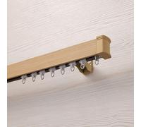 Juego de barras de cortina de grano de madera, fácil de instalar, divisor de habitación de una sola vía para sala de estar, dormitorio, hotel, hospital, baño, 4,7 m