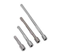 Juego de barras de extensión de dados de accionamiento, acero al cromo vanadio tratado térmicamente de alta resistencia, 4 piezas, 50 mm, 75 mm, 100 mm, 150 mm, trinquete de eje