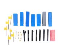 Juego de barras de mandrinado para torno de 12 mm, 7 piezas de portaherramientas de torneado indexables con insertos de carburo y llaves, kit de barras de herramientas para tornos