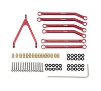 Juego de barras de tracción de chasis de metal de alta holgura, piezas mejoradas RC para AXIAL 1/24 SCX24 AXI00001 C10 AXI00002 JLU AXI00006 Ford Bronco RC Car (rojo)