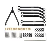 Juego de barras de tracción de chasis de metal de alta holgura, piezas mejoradas RC para AXIAL 1/24 SCX24 AXI00001 C10 AXI00002 JLU AXI00006 Ford Bronco RC Car (negro)