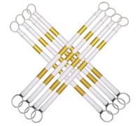 Juego de Barras retráctiles para Conos de tráfico, de 2 a 20 Piezas, Extensibles de 1,6 a 3 Metros, con Cinta Reflectante de Grado Profesional, en Amarillo y Blanco. Ideal para Seguridad Via