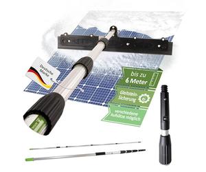 Juego de barras telescópicas fotovoltaicas profesionales: quitar la nieve en la instalación fotovoltaica con barra telescópica+deslizador de nieve+protector de agarre (juego de 6 metros)