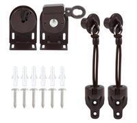 Juego de base de cortina enrollable resistente al viento para exteriores, con cubierta de extremo de anillo de tracción, cordón elástico y componentes ABS para reemplazo general (negro)