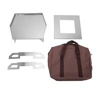 Juego de base para estufa de leña de acero inoxidable para exteriores, base plegable para estufa de camping con bolsa de almacenamiento, kit portátil de herramientas para barbacoa (l)