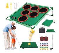 Juego de batalla de golf para exteriores e interiores, diseñado para niños y adultos, incluye alfombrilla de columpio, pared objetivo, fomenta el juego activo, la coordinación y las habilidades de