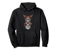 Juego de batería de Calavera Rock Music Drummer Heavy Metal Vintage Graphi Sudadera con Capucha