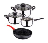 Juego de batería de cocina de 5 PC wok en aluminio forjado San Ignacio, Plateado, 5 cuerpos Wok, PK5241