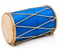 Juego de batería de madera y cuero hecho a mano con tabla folclórica india clásica de percusión de mano, instrumentos musicales del mundo, punjabi, dholak, dholki, 25,4 x 15,2 cm, divertidas ideas de