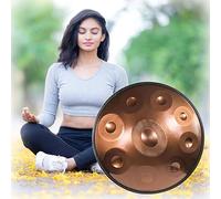 Juego de batería de mano de acero D Minor de 440 Hz, color morado vibrante, ideal para adultos y niños, incluye 9 tonos, 2 mazos, soporte, funda suave y paño de limpieza, instrumento musical perfecto