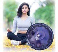 Juego de batería de mano de acero D Minor de 440 Hz, color morado vibrante, ideal para adultos y niños, incluye 9 tonos, 2 mazos, soporte, funda suave y paño de limpieza, instrumento musical perfecto