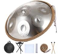 Juego de batería de mano para principiantes, instrumento de percusión de acero de 9/10/12 notas con bolsa suave, mazos, soporte y paño libre de polvo, ideal para amantes de la música e intérpretes o