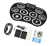 Juego de batería eléctrica de 9 tambores para niños, almohadilla de práctica electrónica, con altavoces integrados, baqueta para auriculares, batería eléctrica