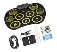 Juego de batería eléctrica de 9 tambores para niños, almohadilla de práctica electrónica con altavoces integrados, toma de auriculares y batería eléctrica
