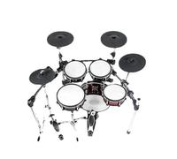Juego de batería electrónica con cinco tambores y cuatro platillos, instrumento musical de estilo acústico con soporte de tambor de hierro resistente para un mejor rendimiento