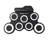 Juego de batería electrónica de 7 almohadillas enrollables para práctica, altavoces integrados, auriculares USB, para niños y adultos principiantes