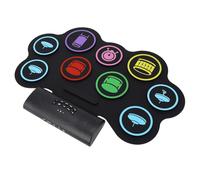 Juego de Batería Electrónica de 9 Almohadillas, Kit de Batería Digital Recargable con Bluetooth, Funcionalidad MIDI, Altavoces Integrados, Puerto para Auriculares para Niños