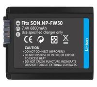 Juego de batería for cámara NP-FW50 de 6800mAh, Compatible con Sony, | Compatible con AlphaA,6000,A6500,A6300,A6400,A7,A7II,A7RII,A7SII,A7S,A7S2,A7R(1pcs)