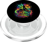 Juego de batería I Destroy Silence Drummer Colorful Music PopSockets PopGrip para MagSafe