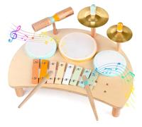 Juego de batería para niños - Instrumentos musicales para niños de 1 a 3 años, juguetes musicales educativos para bebés en edad preescolar, juguetes montessori para niños de 3 años y más
