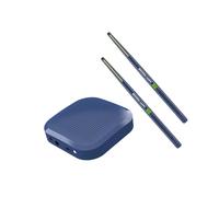 Juego de batería portátil de tamaño de bolsillo para adultos, amantes de la música, para interiores y exteriores, versión básica azul