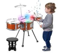Juego de baterías para niños,6 unidadesJazz Rock Drum,con Taburete Juguete | Jazz Tambores Niños con Luces para Niños, Musical Educativos Bateria Instrumentos Regalo para Niños 1 2 3 4 5 6 Años