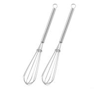 Juego de batidor de globos de acero inoxidable, 2 piezas para tareas de cocina a pequeña escala, incluyendo mezclar agitando batir